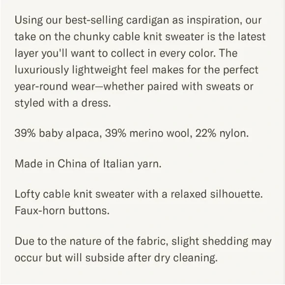 Jenni Kayne Cocoon Cable Cardigan Oatmeal XXS - Picture 3 of 13